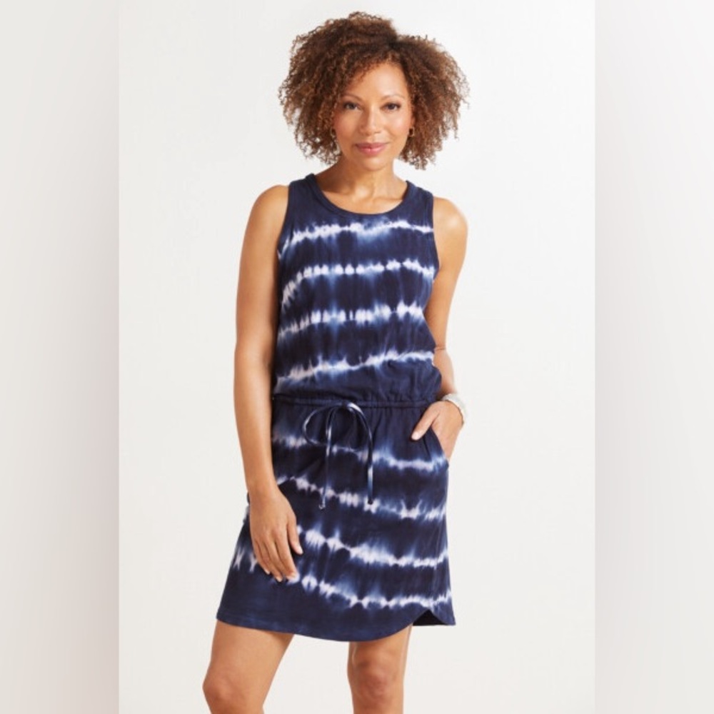 Sundry Evereve The Weekender Womens Blue Tie Dye Casual Dress Sleeveless Size 3